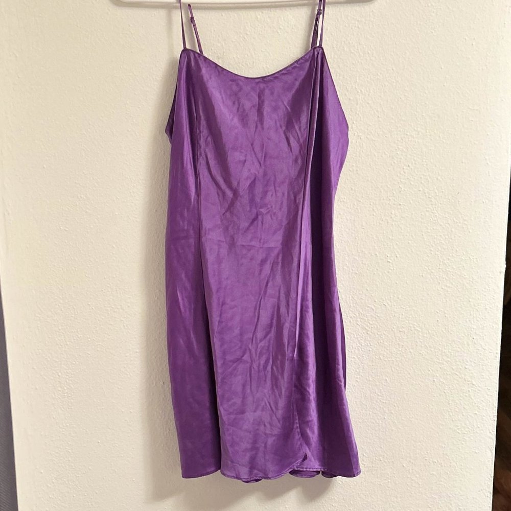 Vintage Victoria's Y2K Secret Purple Silk Chemise Slip